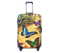 FodPand Aesthetic Butterfly Travel Luggage Cover Elastic Suitcase Cover Protector Anti-Scratch Luggage Protector Universal Washable Travel Sleeve Baggage Case Fits 18-32 Inch Suitcase, Black, M