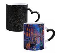 FodPand Amsterdam Canal Lights Color Changing Mugs Heat Sensitive Ceramic Coffee Mugs Funny Temperature Changing Mug Novelty Magic Cup Gift for Coffee Lover 11 Oz