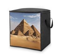FodPand Ancient Egypt Pyramid Storage Bins 70L Large Capacity Clothes Storage Bags with Handles, Blanket Organizer Heavy Duty Closet Organizers for Clothing Comforters Pillows Bedding