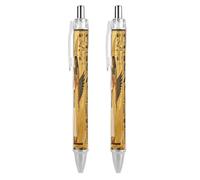 FodPand Ancient Egyptian Art Ballpoint Pens Fine Point Smooth Writing Pen Retractable Ball Point Pens 0.5mm Black Ink Pen Office Supplies Gifts for Men Women 2 PCS