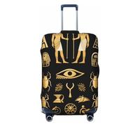 FodPand Ancient Egyptian Travel Luggage Cover Elastic Suitcase Cover Protector Anti-Scratch Luggage Protector Universal Washable Travel Sleeve Baggage Case Fits 18-32 Inch Suitcase, Black, M
