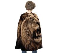 FodPand Angry Lion Halloween Cloak Reversible Renaissance Cape Medieval Costume for Cosplay Themed Party Dress Up