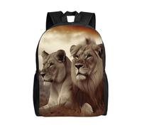 FodPand Animal Cute owl Travel Backpack for Women Men 15.6 inch Laptop Backpack Waterproof Work Business Daypack, African Lion and Lioness, One Size, Travel Backpacks