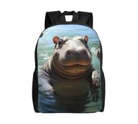 FodPand Animal Cute owl Travel Backpack for Women Men 15.6 inch Laptop Backpack Waterproof Work Business Daypack, Cute Hippos, One size