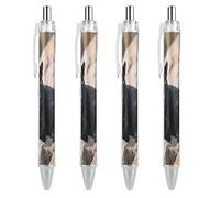 FodPand Animal Panther Ballpoint Pens Fine Point Smooth Writing Pen Retractable Ball Point Pens 0.5mm Black Ink Pen Office Supplies Gifts for Men Women 4 PCS