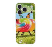 FodPand Ants Carrying Candy Phone Case for iPhone 17 TPU Hard Phone Protective Cover Anti-Scratch Shockproof Minimalist Aesthetic Case for Women & Men Transparent