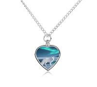 FodPand Arctic Fox Pet Memorial Necklace for Ashes Waterproof Cremation Jewelry for Men Women Adjustable Pet Urn Pendant with Filling Kit Keepsake Gift for Loss of Dog Cat