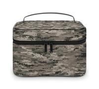 FodPand Army Digital Camouflage Makeup Bag,Portable Large Capacity Travel Cosmetic Bag Adjustable Lightweight Hand-held Makeup Box for Women Daily Use
