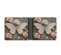 FodPand Art Rose Wallet for Men Leather Bifold Wallet Front Pocket Wallets Card Holder Wallets Money Clip