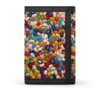 FodPand Assorted Jelly Beans Wallet & Money Clip Slim Compact Tri-Fold Wallets with 8 Card Slots for Men Women