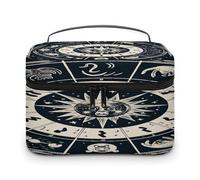 FodPand Astrological Sign Makeup Bag,Portable Large Capacity Travel Cosmetic Bag Adjustable Lightweight Hand-held Makeup Box for Women Daily Use