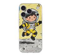 FodPand Astronaut Moon Adventure Phone Case for iPhone 17 TPU Hard Phone Protective Cover Anti-Scratch Shockproof Minimalist Aesthetic Case for Women & Men Transparent