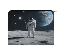 FodPand Astronaut on Moon Travel Makeup Bag, Aesthetic Portable Cosmetic Bags with Zipper, Makeup Pouch, Cute Travel Toiletry Bag Skincare Bags for Women