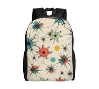 FodPand Atomic Stars Retro Pattern Laptop Backpack for Men Women College Backpacks Water-resistant Lightweight Travel Bag Business Rucksack Large Capacity Hiking Daypack Bookbag Gift