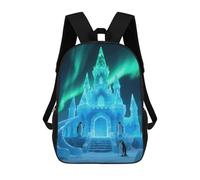 FodPand Backpack 17 Inch Laptop Backpack Water Resistant Bookbag Aurora Ice Castle Large Capacity Travel Bag