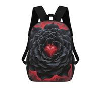 FodPand Backpack 17 Inch Laptop Backpack Water Resistant Bookbag Black Mandala Heart Large Capacity Travel Bag