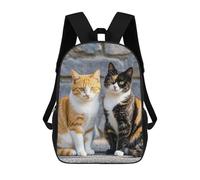 FodPand Backpack 17 Inch Laptop Backpack Water Resistant Bookbag Cats Sitting Together Large Capacity Travel Bag