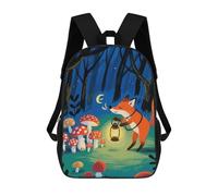 FodPand Backpack 17 Inch Laptop Backpack Water Resistant Bookbag Fox at Night Large Capacity Travel Bag