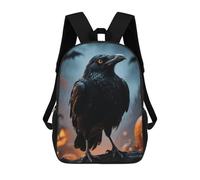 FodPand Backpack 17 Inch Laptop Backpack Water Resistant Bookbag Frightening Halloween Crow Large Capacity Travel Bag