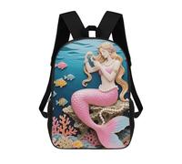 FodPand Backpack 17 Inch Laptop Backpack Water Resistant Bookbag Mermaid Coral Comb Large Capacity Travel Bag