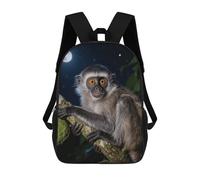 FodPand Backpack 17 Inch Laptop Backpack Water Resistant Bookbag Peruvian Night Monkey Large Capacity Travel Bag