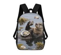 FodPand Backpack 17 Inch Laptop Backpack Water Resistant Bookbag Sea Otter Tool Using Large Capacity Travel Bag