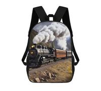 FodPand Backpack 17 Inch Laptop Backpack Water Resistant Bookbag Steam Locomotive Train Large Capacity Travel Bag