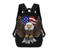 FodPand Backpack 17 Inch Laptop Backpack Water Resistant Bookbag USA Flag Patriotic Eagle Large Capacity Travel Bag