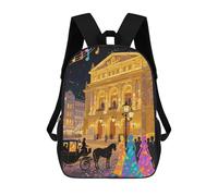FodPand Backpack 17 Inch Laptop Backpack Water Resistant Bookbag Vienna Opera House Large Capacity Travel Bag