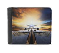 FODPAND Backpack Airplane Leather Wallet Extra Capacity Bifold Wallet Slim Minimalist Front Pocket Wallets Credit Card Holder