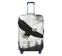 FodPand Balck Eagle Forest Travel Luggage Cover Elastic Suitcase Cover Protector Anti-Scratch Luggage Protector Universal Washable Travel Sleeve Baggage Case Fits 18-32 Inch Suitcase, Black, M