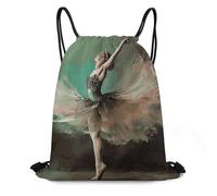 FodPand Ballerina Like Butterfly Drawstring Backpack Sports Gym Bags Large Cinch Storage Sack for Travelling And Everyday Use