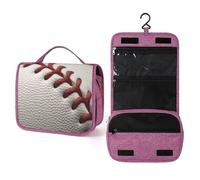 FODPAND Baseball Lace Close Up Toiletry Bag,Portable Hanging Travel Toiletry Bags with Hook Cosmetic Case Makeup Bag Organizer for Toiletries
