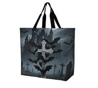FodPand BatCrossTote Bag for Women Foldable Beach Bag Reusable Grocery Bags Crossbody Shoulder Bags