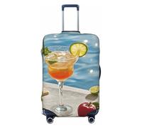 FodPand Beach Cocktail Travel Luggage Cover Elastic Suitcase Cover Protector Anti-Scratch Luggage Protector Universal Washable Travel Sleeve Baggage Case Fits 18-32 Inch Suitcase, Black, XL