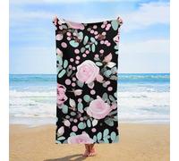 FodPand Beach Towel Cute Pink Rose Mix Leopard Quick Dry Bath Towels Lightweight Sand Free Pool Bath Shower Towels 31X63 Oversized Beach Blanket for Swimming Travel Favors Birthday Vacation Gift