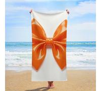 FodPand Beach Towel Orange Bow Quick Dry Bath Towels Lightweight Sand Free Pool Bath Shower Towels 31X63 Oversized Beach Blanket for Swimming Travel Favors Birthday Vacation Gift