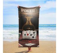 FodPand Beach Towel Poker Tournament Quick Dry Bath Towels Lightweight Sand Free Pool Bath Shower Towels 31X63 Oversized Beach Blanket for Swimming Travel Favors Birthday Vacation Gift