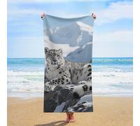 FodPand Beach Towel Snow Leopard Quick Dry Bath Towels Lightweight Sand Free Pool Bath Shower Towels 31X63 Oversized Beach Blanket for Swimming Travel Favors Birthday Vacation Gift