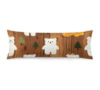 FodPand Bear Honey Brown Body Pillow Cover 20"x54" Long Pillow Case with Zipper Decorative Bedding Pillowcase Boho Throw Pillows Cover Soft Cushion Pillows Case for Bed,Couch