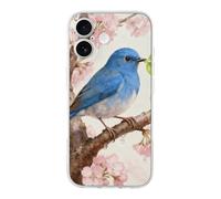 FodPand Birds on Cherry Blossom Tree Phone Case for iPhone 17 TPU Hard Phone Protective Cover Anti-Scratch Shockproof Minimalist Aesthetic Case for Women & Men Transparent