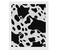 FodPand Black and White Cow Print Diamond Painting Kits for Adults Beginner 5D Round Drill Full Diamonds Pictures Gem Art Kits Crafts Gift DIY Diamond Art Kits for Home Wall Decor 16"x20"