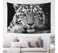 FodPand Black and white tiger Tapestry for Bedroom Aesthetic, Wall Hanging Tapestries Art Decor Backdrop Wall Tapestry for Dorm Living Room Funny Poster Party Banner Background 40" X 60"