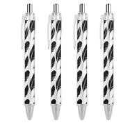 FodPand Black Feather Float Ballpoint Pens Fine Point Smooth Writing Pen Retractable Ball Point Pens 0.5mm Black Ink Pen Office Supplies Gifts for Men Women 4 PCS