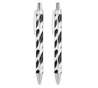 FodPand Black Feather Float Ballpoint Pens Fine Point Smooth Writing Pen Retractable Ball Point Pens 0.5mm Black Ink Pen Office Supplies Gifts for Men Women 2 PCS