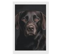 FodPand Black Lab Dog Diamond Painting Kits for Adults Beginners 5D Round Drill Diamond Art Kits with DIY Tools Gem Art Crafts for Home Wall Decor Living Room Bedroom Office Decoration 8"x12"