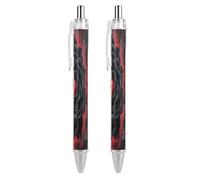 FodPand Black Mandala Heart Ballpoint Pens Fine Point Smooth Writing Pen Retractable Ball Point Pens 0.5mm Black Ink Pen Office Supplies Gifts for Men Women 2 PCS
