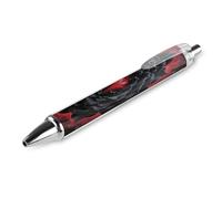 FodPand Black Mandala Heart Ballpoint Pens Fine Point Smooth Writing Pen Retractable Ball Point Pens 0.5mm Black Ink Pen Office Supplies Gifts for Men Women 1 PCS