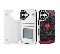 FodPand Black Mandala Heart Case for iPhone 17 Phone Cover Flip Phone Protective Cover Cute TPU Anti-Scratch Shockproof Minimalist Aesthetic Case for Women & Men