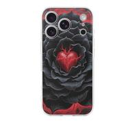 FodPand Black Mandala Heart Phone Case for iPhone 17 TPU Hard Phone Protective Cover Anti-Scratch Shockproof Minimalist Aesthetic Case for Women & Men Transparent